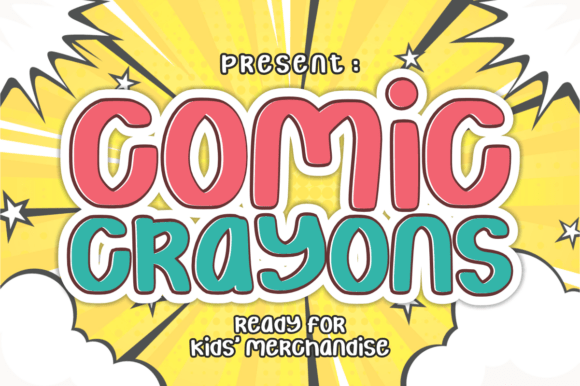 Comic Crayons: Bold Design for Kids Merchandise